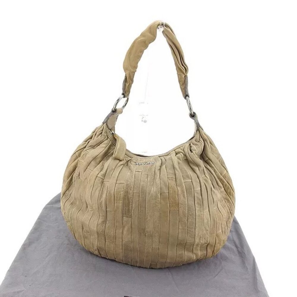 miumiu Shoulder bag Beige Silver Woman Authentic Used